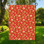 Xmas Gingerbread Pattern Print Garden Flag