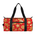 Xmas Gingerbread Pattern Print Gym Bag