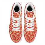 Xmas Gingerbread Pattern Print High Top Leather Sneakers