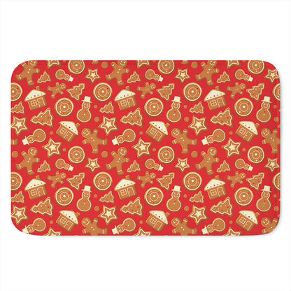Xmas Gingerbread Pattern Print Indoor Door Mat