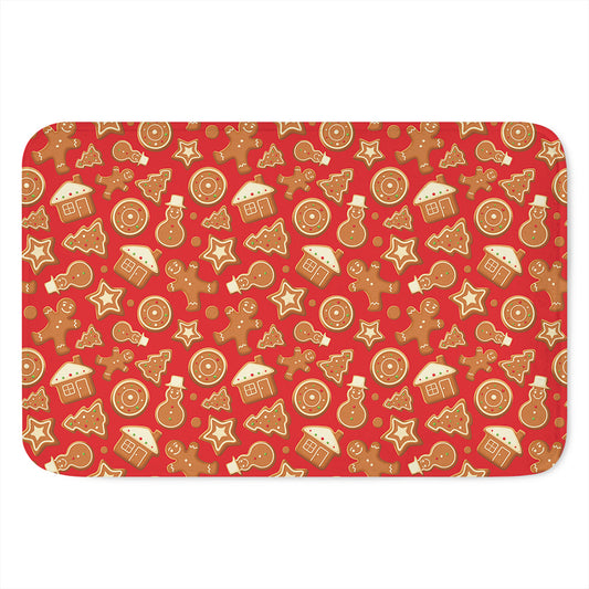 Xmas Gingerbread Pattern Print Indoor Door Mat