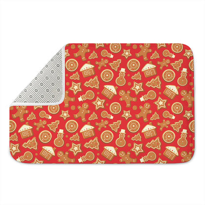 Xmas Gingerbread Pattern Print Indoor Door Mat