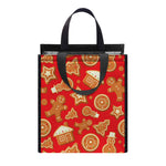 Xmas Gingerbread Pattern Print Insulated Lunch Tote