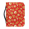 Xmas Gingerbread Pattern Print Leather Bible Cover