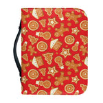 Xmas Gingerbread Pattern Print Leather Bible Cover