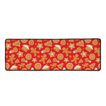 Xmas Gingerbread Pattern Print Long Kitchen Mat