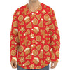 Xmas Gingerbread Pattern Print Long Sleeve Baseball Jersey