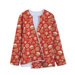 Xmas Gingerbread Pattern Print Long Sleeve Short Coat