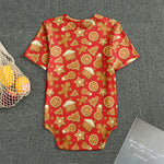 Xmas Gingerbread Pattern Print Men's Bodysuit