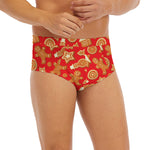 Xmas Gingerbread Pattern Print Men's Briefs