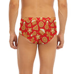 Xmas Gingerbread Pattern Print Men's Briefs
