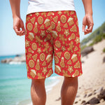 Xmas Gingerbread Pattern Print Men's Cargo Shorts