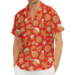 Xmas Gingerbread Pattern Print Men's Deep V-Neck Shirt