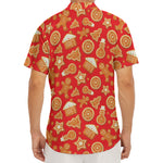 Xmas Gingerbread Pattern Print Men's Deep V-Neck Shirt