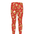 Xmas Gingerbread Pattern Print Men's Leggings