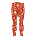 Xmas Gingerbread Pattern Print Men's leggings