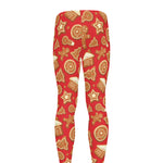 Xmas Gingerbread Pattern Print Men's leggings