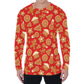 Xmas Gingerbread Pattern Print Men's Long Sleeve T-Shirt
