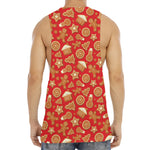 Xmas Gingerbread Pattern Print Men's Muscle Tank Top