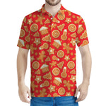 Xmas Gingerbread Pattern Print Men's Polo Shirt