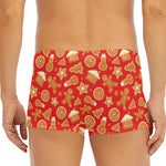 Xmas Gingerbread Pattern Print Men's Short Boxer Briefs