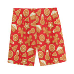 Xmas Gingerbread Pattern Print Men's Sports Shorts
