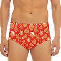 Xmas Gingerbread Pattern Print Men's Triangle Swim Briefs