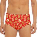 Xmas Gingerbread Pattern Print Men's Triangle Swim Briefs