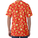 Xmas Gingerbread Pattern Print Men's Velvet T-Shirt