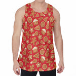 Xmas Gingerbread Pattern Print Men's Velvet Tank Top