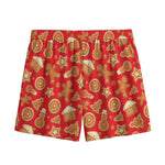 Xmas Gingerbread Pattern Print Mesh Shorts