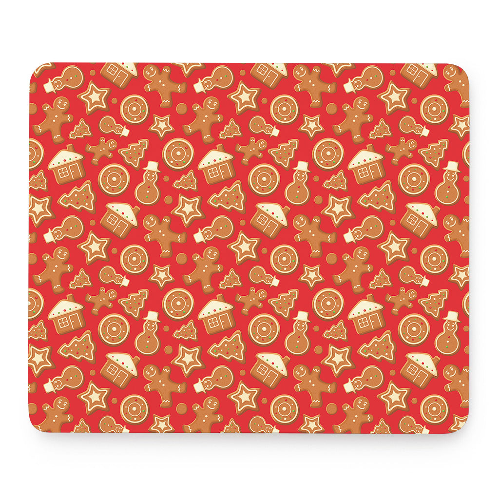 Xmas Gingerbread Pattern Print Mouse Pad