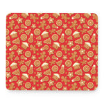 Xmas Gingerbread Pattern Print Mouse Pad