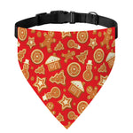 Xmas Gingerbread Pattern Print Over The Collar Dog Bandana