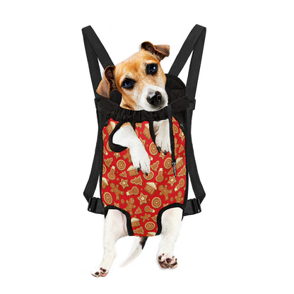 Xmas Gingerbread Pattern Print Pet Carrier Backpack