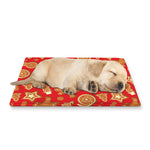 Xmas Gingerbread Pattern Print Pet Cooling Mat Cover
