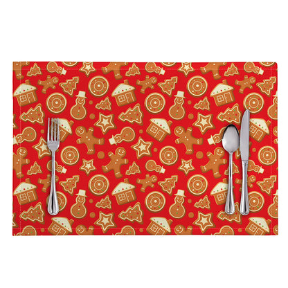 Xmas Gingerbread Pattern Print Placemat