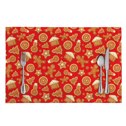 Xmas Gingerbread Pattern Print Placemat