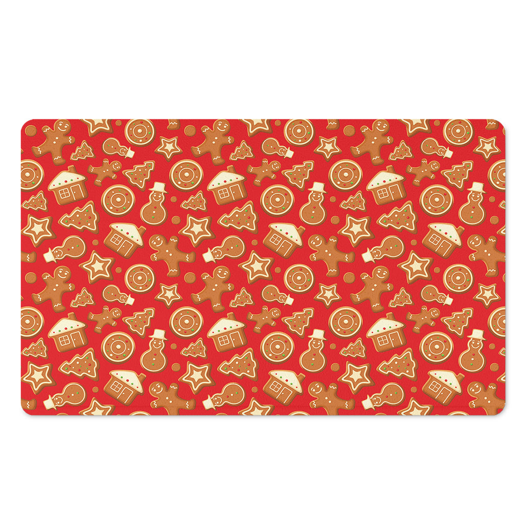 Xmas Gingerbread Pattern Print Polyester Doormat