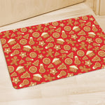 Xmas Gingerbread Pattern Print Polyester Doormat