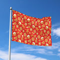 Xmas Gingerbread Pattern Print Polyester Flag