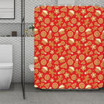 Xmas Gingerbread Pattern Print Polyester Shower Curtain