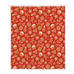 Xmas Gingerbread Pattern Print Polyester Shower Curtain