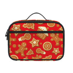 Xmas Gingerbread Pattern Print Portable Lunch Bag