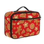 Xmas Gingerbread Pattern Print Portable Lunch Bag