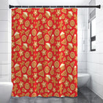 Xmas Gingerbread Pattern Print Premium Shower Curtain