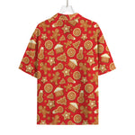 Xmas Gingerbread Pattern Print Rayon Hawaiian Shirt