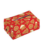 Xmas Gingerbread Pattern Print Rectangle Tissue Box Cover