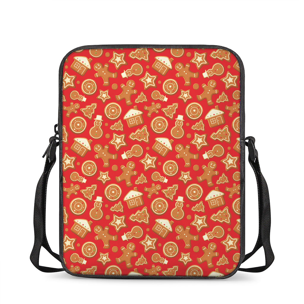 Xmas Gingerbread Pattern Print Rectangular Crossbody Bag