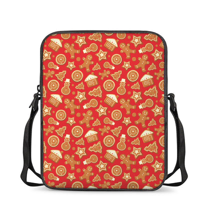 Xmas Gingerbread Pattern Print Rectangular Crossbody Bag